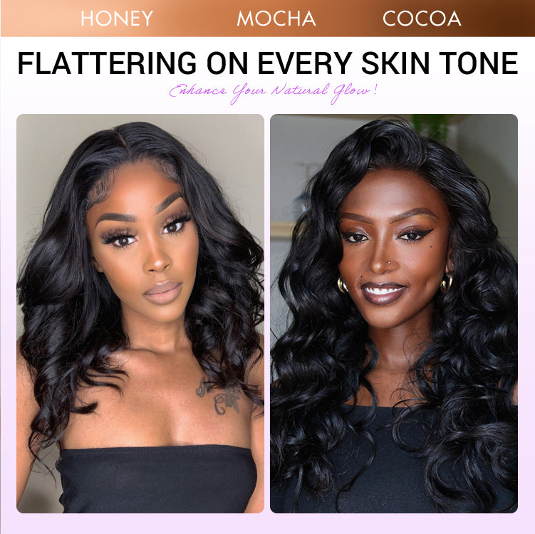 Jet Black Loose Body Wave Glueless 5x5 Closure Lace Wig 100% Human Hair