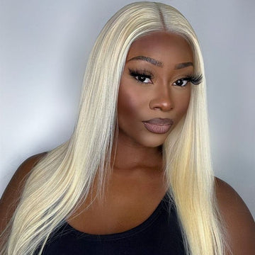 22 Inch=$159.9 | PreMax Wigs | Easily Redyed 613 Silky Straight 5x5 Closure HD Lace Glueless Mid Part Long Wig 100% Human Hair