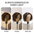 Effortless Elegance Copper Highlight / Natural Black Bouncy Curl Wig Minimalist HD Lace Glueless Wig Pre-Cut Lace