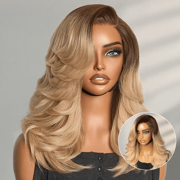 Exclusive Sale | Effortlessly Chic Layered Haircut Wavy Glueless HD Minimalist Lace Short Wig