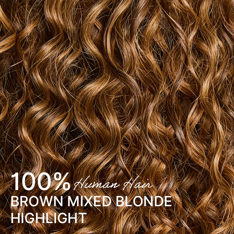Tiktok Exclusive Deal | Ombre Brown Highlight Boho Braids Deep Curly Glueless 5x5 Closure Lace with Braided Top Human Hair Wig Pre-Cut Lace