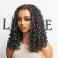 Readitress™ HD Full Lace Knotless Boho Curls Braided Bob Pre-Cut Lace Wig Flexi Fit Invisi Drawstring Cap