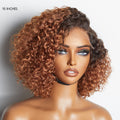 US ONLY | Non-Returnable | 10 Inches Ombre Brown Curly Minimalist HD Lace Glueless Side Part Wig 100% Human Hair