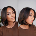 Tiktok Exclusive Deal | Blonde Highlight / Brown Highlight Short Layered Bob Wig Glueless 5x5 Closure Pre-Cut Lace Wig