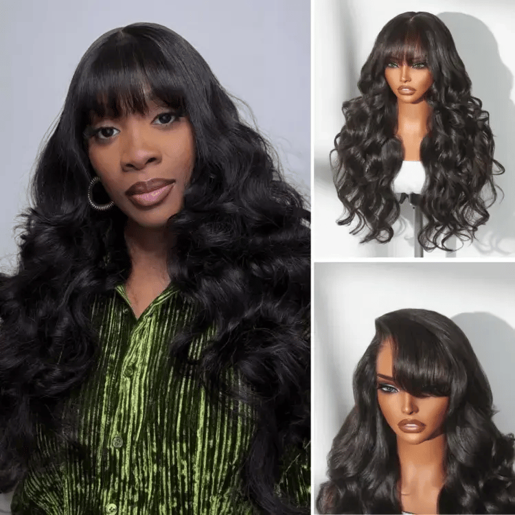 Tiktok Exclusive Deal | Luvme All-Day Comfort™ Wig 180% Density Loose Body Wave Glueless 7x6 Closure HD Lace Human Hair Wig with Bangs Pre-Cut Lace