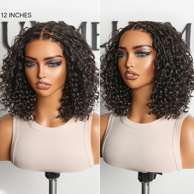 Get Free Wig | Readitress™ Boho Braids Deep Curly Glueless 5x5 Closure Lace with Braided Top Human Hair Wig Pre-Cut Lace - US Only
