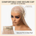 NatureMAX™ 180% Density Ash Blonde Silky Straight Glueless Ear-to-ear 13x4 HD Lace Front Wig Pre-Cut Lace Flexi-Fit Drawstring Cap