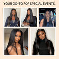 NatureMAX™ Silky Straight Glueless Ear-to-ear 13x4 HD Lace Front Wig Pre-Cut Lace