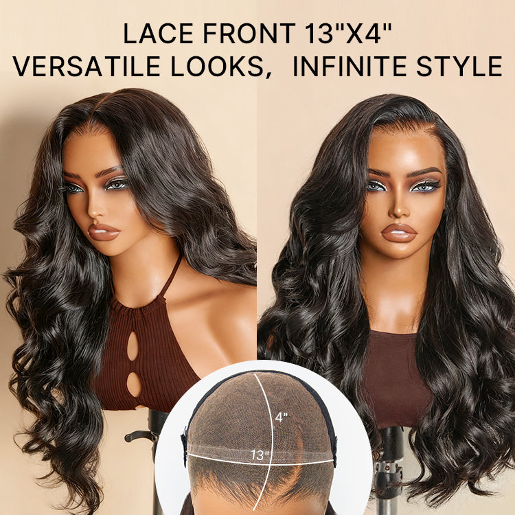 NatureMAX™ 250% Density Loose Wave Glueless Ear-to-ear 13x4 HD Lace Front High Density Wig Pre-Cut Lace Flexi-Fit Drawstring Cap