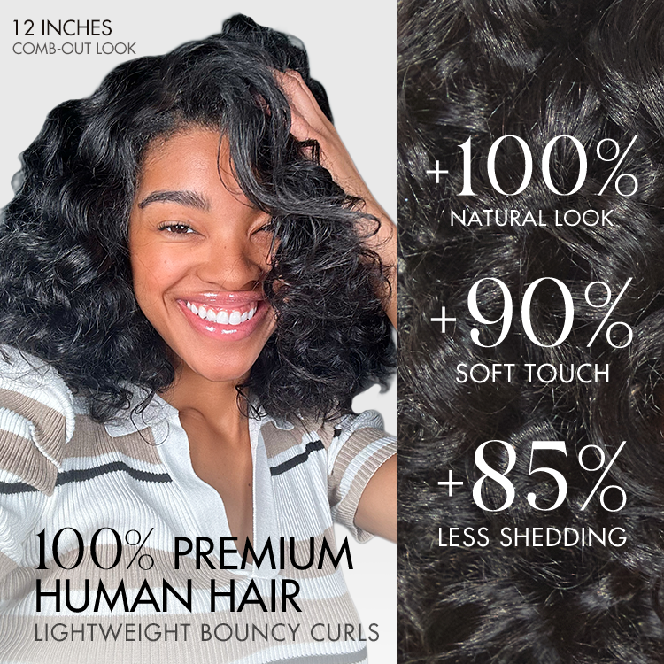 Luvme Hair Mature Bouncy Curl Left C Part Glueless Minimalist HD Lace Wig Pre-Cut Lace