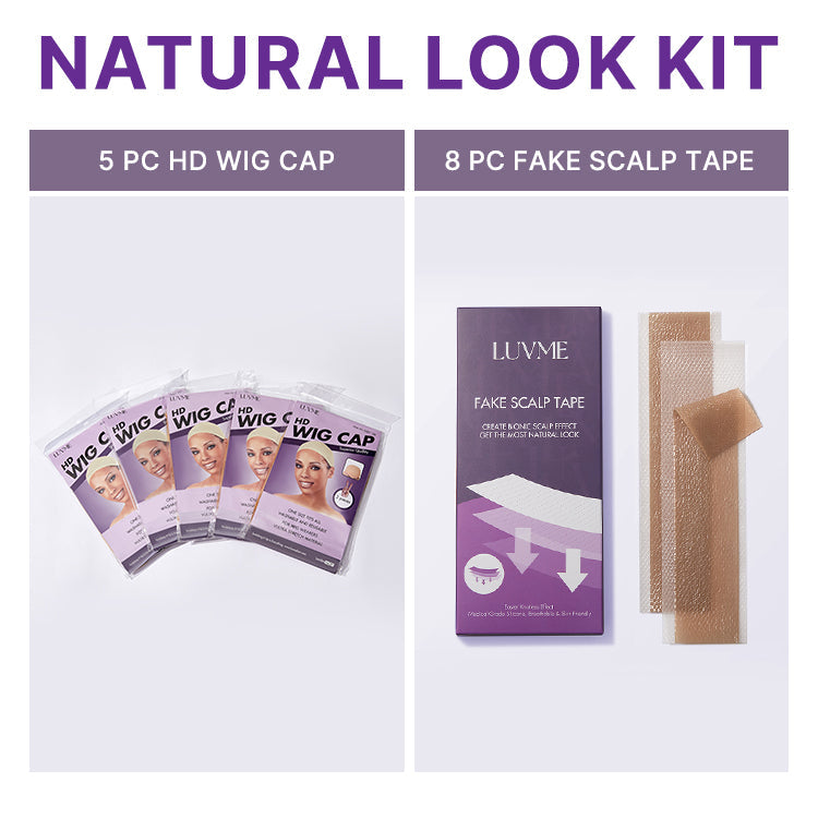 Natural Look Kit | 10pcs HD Wig Cap+8pcs Fake Scalp Tape for Wigs | Add-on Item