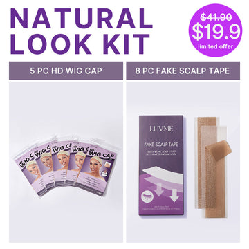 Natural Look Kit | 10pcs HD Wig Cap+8pcs Fake Scalp Tape for Wigs | Add-on Item
