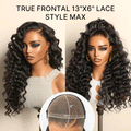 NatureMAX 200% Density Deep Wave Glueless 13x6 HD Lace Front Wig Human Hair Pre-Cut Lace Flexi-Fit Drawstring Cap
