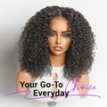 Beginner Friendly 220% Density Glueless 5x5 Closure Pre-Cut Lace Afro Curly Wig Flexi-Fit Drawstring Cap