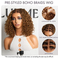 Get Free Wig | Readitress™ Boho Braids Deep Curly Glueless 5x5 Closure Lace with Braided Top Human Hair Wig Pre-Cut Lace - US Only