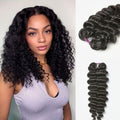 Readitress™ Pre-Separated Feather Crochet Human Hair Extensions Deep Wave / Silky Straight Protective Style with Free Gifts