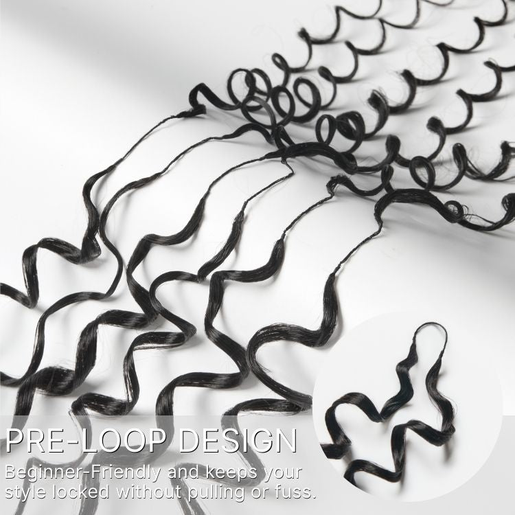 Readitress™ Pre-Separated Feather Crochet Human Hair Extensions Deep Wave / Silky Straight Protective Style with Free Gifts