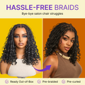 Special Deal | HD Full Lace Knotless Boho Curls Braided Bob Wig Flexi Fit Invisi Drawstring Cap Pre-Cut Lace