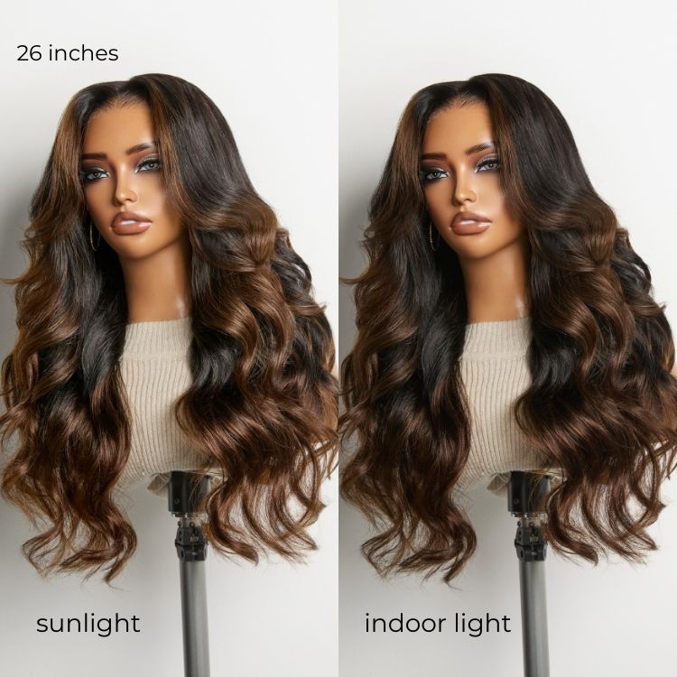 Tiktok Exclusive Deal | NatureMAX 200% Density Ombre Brown / Natural Black Loose Wave Glueless 13x6 HD Lace Front Wig Pre-Cut Lace Flexi-Fit Drawstring Cap