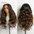 Tiktok Exclusive Deal | NatureMAX 200% Density Ombre Brown / Natural Black Loose Wave Glueless 13x6 HD Lace Front Wig Pre-Cut Lace Flexi-Fit Drawstring Cap