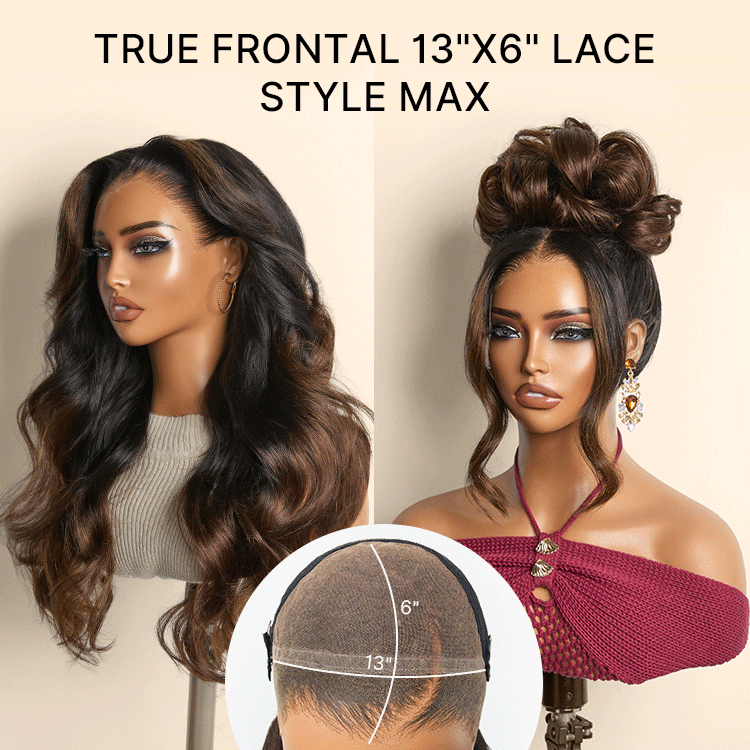 Tiktok Exclusive Deal | NatureMAX 200% Density Ombre Brown / Natural Black Loose Wave Glueless 13x6 HD Lace Front Wig Pre-Cut Lace Flexi-Fit Drawstring Cap