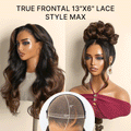 NatureMAX™ 200% Density Ombre Brown Loose Wave Glueless 13x6 HD Lace Front Wig Human Hair Pre-Cut Lace Flexi-Fit Drawstring Cap