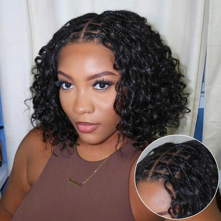 VIP ONLY | Readitress Boho Braids Deep Curly Glueless 5x5 Closure Lace with Braided Top Human Hair Wig Pre-Cut Lace