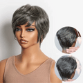 Exclusive Sale | Throw On & Go Short Cut with Bangs Wig Ultra Comfort Cotton Cap Glueless Wig Hair Loss Friendly - US Only