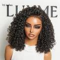 180% Density 4C Kinky Edges Jet Black Burmese Curly Glueless Ear-to-ear Wide T Pre-Cut Lace Front Wig Flexi-Fit Drawstring Cap