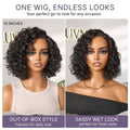 Ready to Go Water Wave Short Curly Bob Wig Glueless Minimalist HD Lace Wig Pre-Cut Lace