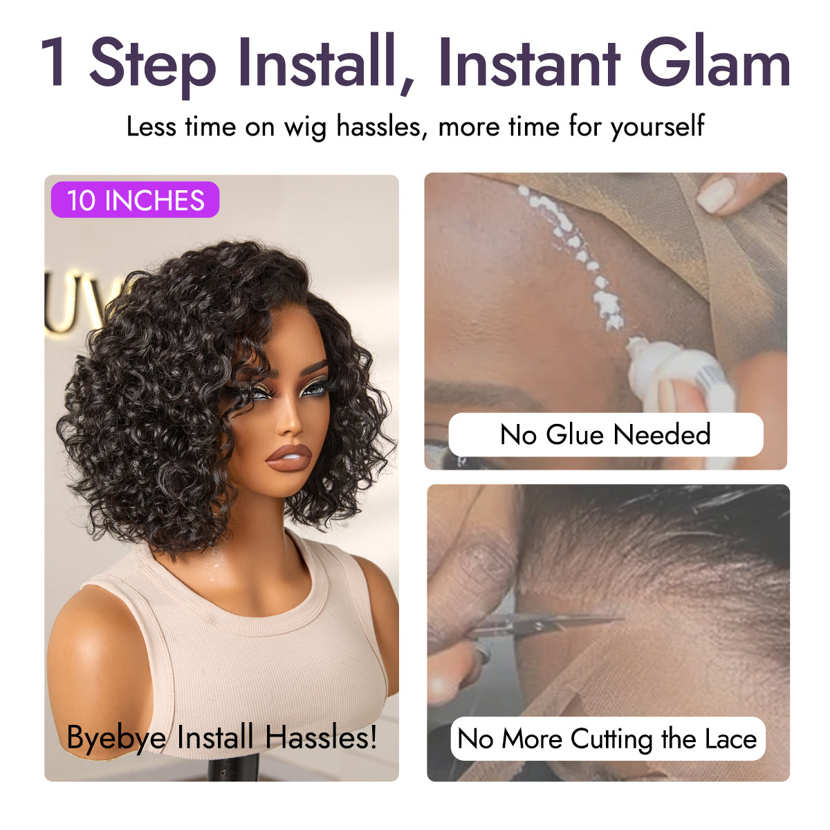 Special Deal | Ready to Go Water Wave Short Curly Bob Wig Glueless Minimalist HD Lace Wig Pre-Cut Lace