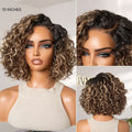 VIP ONLY | Ready to Go Blonde Highlight / Natural Black Water Wave Short Curly Bob Wig Glueless Minimalist HD Lace Wig Pre-Cut Lace