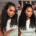 NatureMAX 200% Density Deep Wave Glueless 13x6 HD Lace Front Wig Human Hair Pre-Cut Lace Flexi-Fit Drawstring Cap