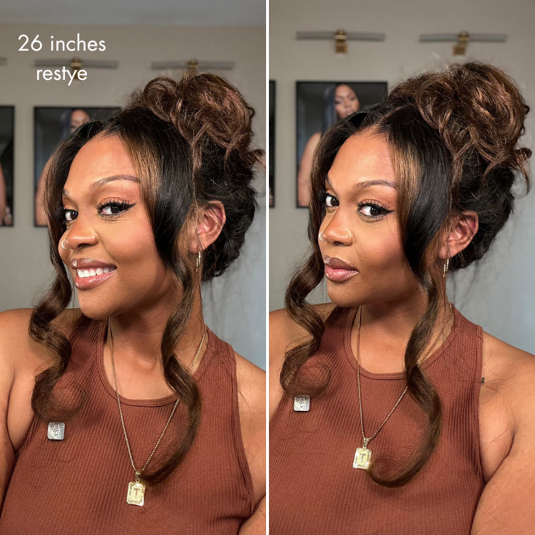 NatureMAX™ 200% Density Ombre Brown Loose Wave Glueless 13x6 HD Lace Front Wig Human Hair Pre-Cut Lace Flexi-Fit Drawstring Cap