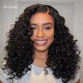 180% Density Bouncy Curls Glueless 5x5 Closure Pre-Cut Lace Layered Curly Wig Breathable Cap