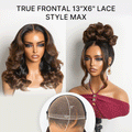 NatureMAX™ 200% Density Ombre Brown / Natural Loose Wave Glueless 13x6 HD Lace Front Shoulder Length Wig Pre-Cut Lace Flexi-Fit Drawstring Cap