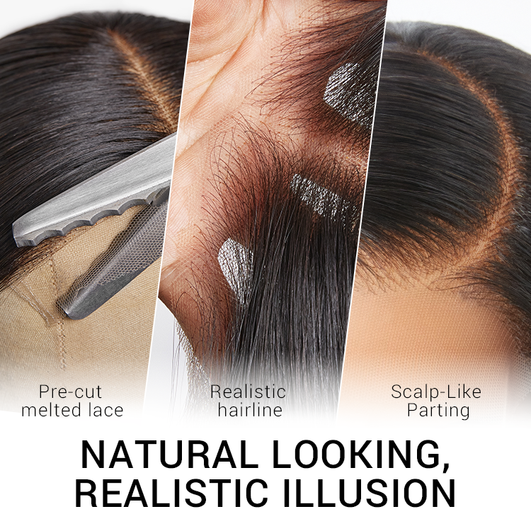 Sun-Kissed Warm Tone Brown with Blonde Highlights 180% Density Loose Wave Glueless 5x5 Closure Lace Wig Pre-Cut Lace