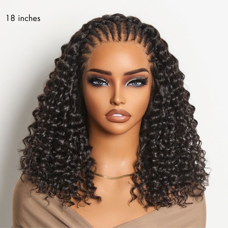 VIP ONLY | Readitress Knotless Fulani Braids Deep Wave Glueless Ear-to-ear 13x4 Frontal HD Lace Wig Human Hair