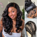 Luvme Hair Full Lace Classy Natural Black Body Wave Free Parting Half Up Half Down Wig Invisi Drawstring Cap Pre-cut Lace