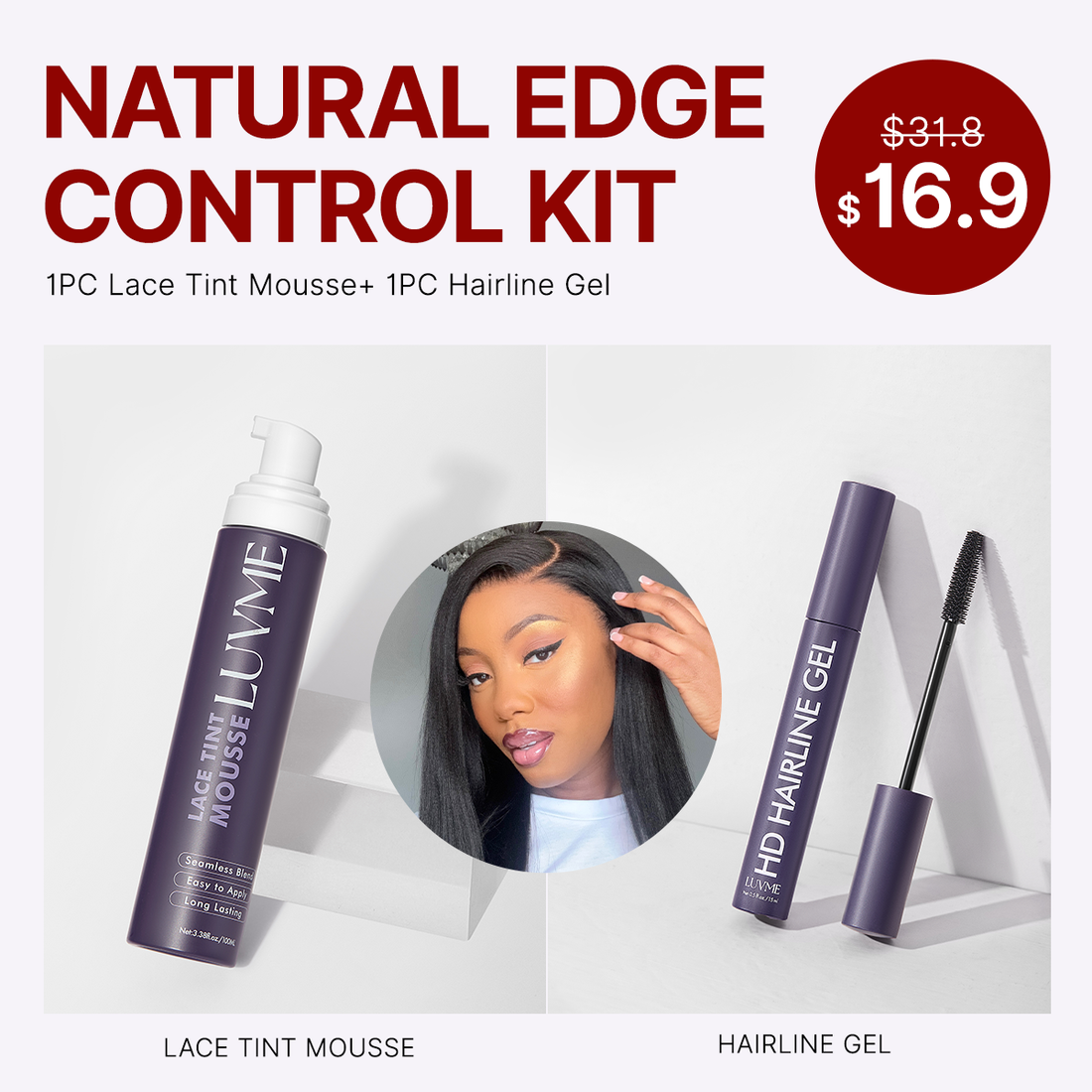 US Only | Dark Brown Lace Tint Mousse & Hairline Styling Gel | Add-on Item