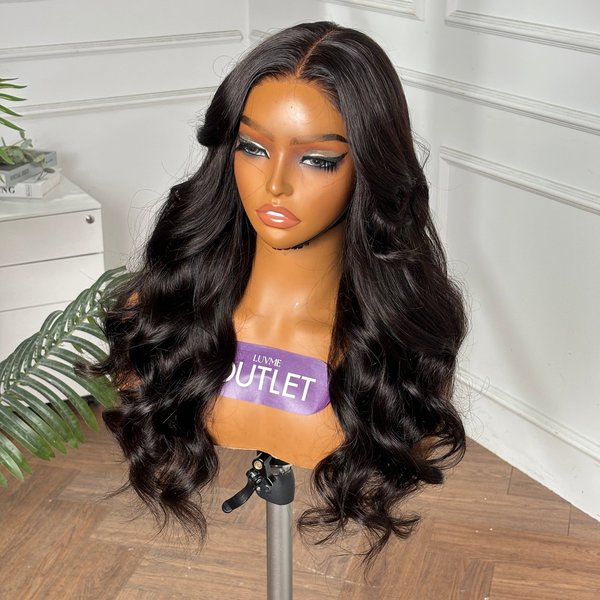 Outlet· 12'' ~22''| Natural Black Loose Body Wave 5x5 Closure Regular Lace Glueless Long Wig Pre-cut Lace