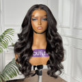 Outlet· 12'' ~22''| Natural Black Body Wave 7x6 Lace Wig Pre-cut Lace 100% Human Hair Breathable Cap