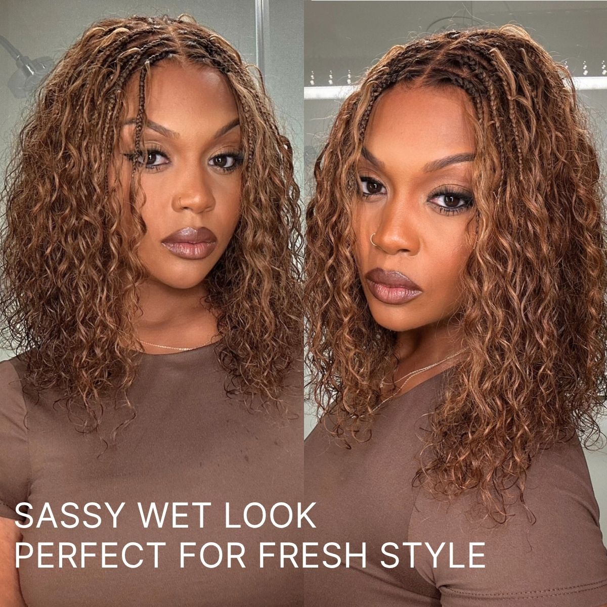 Get Free Wig | Readitress™ Boho Braids Deep Curly Glueless 5x5 Closure Lace with Braided Top Human Hair Wig Pre-Cut Lace - US Only