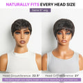 Throw On & Go Brown Highlight Short Curly with Bangs Wig Ultra Comfort Skin-Like Soft Care Glueless Hair Loss Friendly Wig