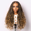 Get Free Wig | Readitress™ Ombre Honey Blonde French Curl Knotless Boho Braids HD Full Lace Long Wig Flexi Fit Invisi Drawstring Cap Pre-cut Lace - US Only