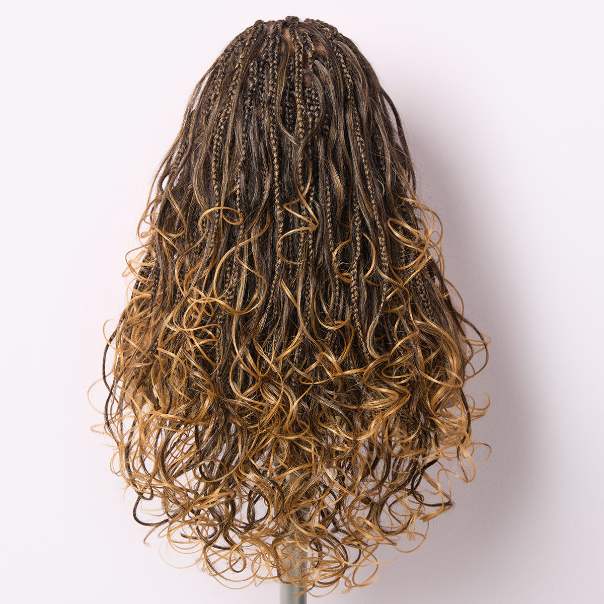 Readitress™ Ombre Honey Blonde French Curl Knotless Boho Braids HD Full Lace Long Wig Flexi Fit Invisi Drawstring Cap - US Only