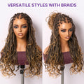 Weekly Special | Readitress™ Ombre Honey Blonde French Curl Knotless Boho Braids HD Full Lace Long Wig Flexi Fit Invisi Drawstring Cap - US Only