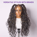Readitress™ French Curl Knotless Boho Braids HD Full Lace Long Wig Flexi Fit Invisi Drawstring Cap - US Only