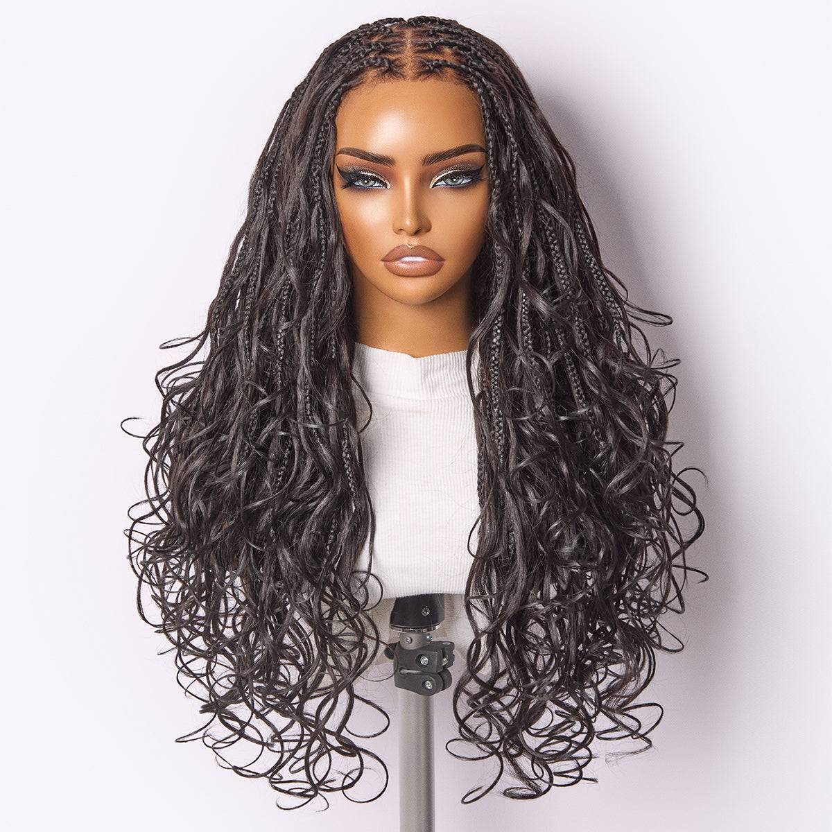 Readitress™ French Curl Knotless Boho Braids HD Full Lace Long Wig Flexi Fit Invisi Drawstring Cap - US Only