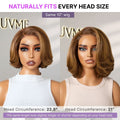 Limited Design | Toffee Brown Mix Blonde / Natural Black Layered Cut Glueless 5x5 Closure Lace Bob Wig
